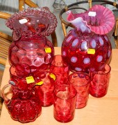 NINE PIECES OF FENTON ART GLAS