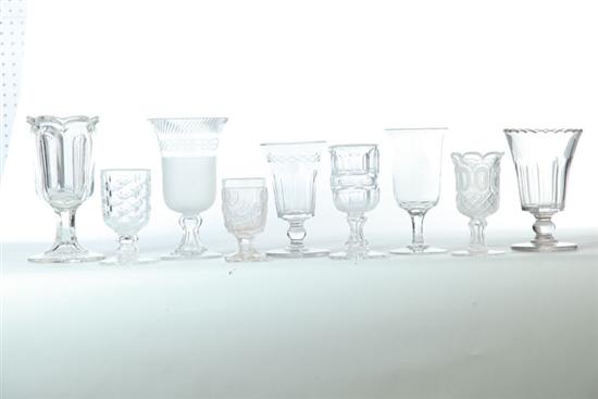 NINE PIECES OF GLASS.  Mid 19th