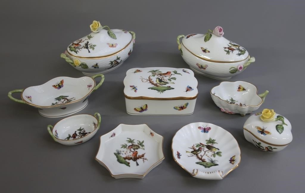 Nine pieces of Herend Hungarian