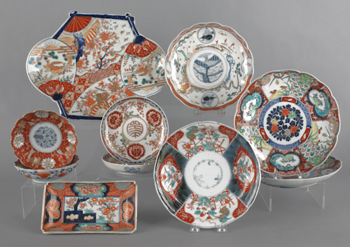 Nine pieces of Japanese Imari