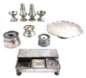 NINE PIECES OF PEWTER, INCLUDI