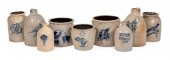 NINE PIECES OF STONEWARE 19TH