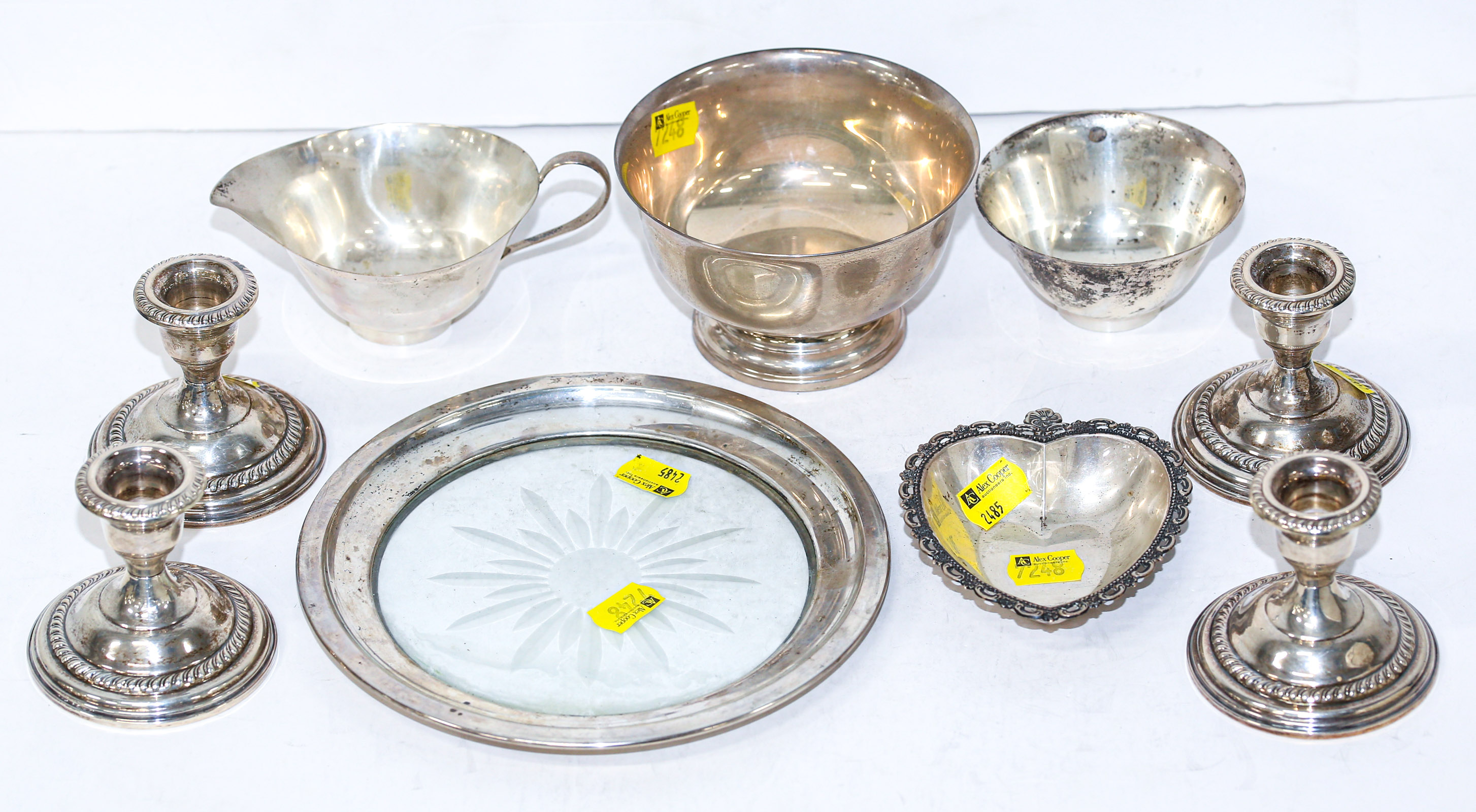 NINE PIECES OF WEIGHTED SILVER &
