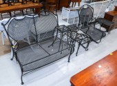 NINE PIECES OF WROUGHT IRON PA