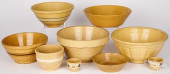 NINE PIECES OF YELLOWWARE, 19T