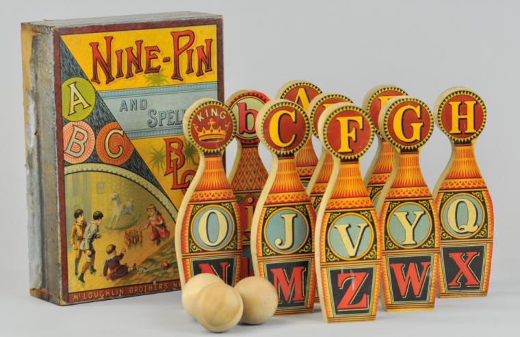 NINE PIN AND SPELLING BLOCKS