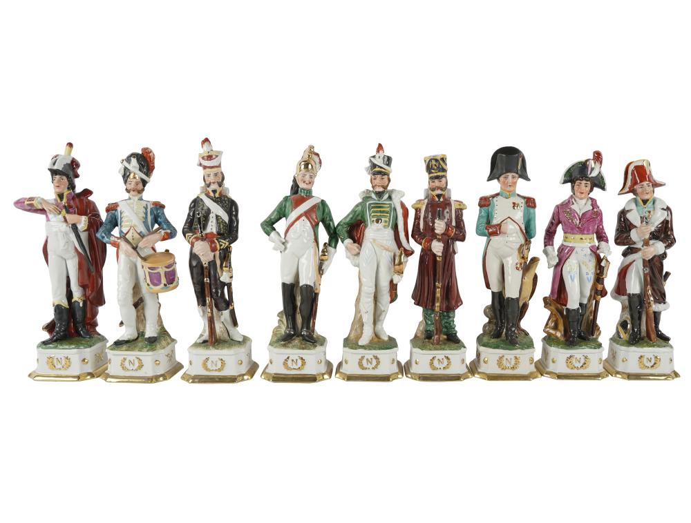NINE PORCELAIN NAPOLEONIC