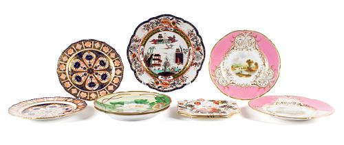 NINE PORCELAIN PLATES INCLUDING