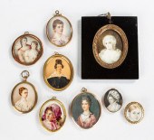 NINE PORTRAIT MINIATURES 18th