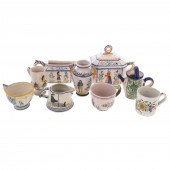 NINE QUIMPER FAIENCE TABLE ART