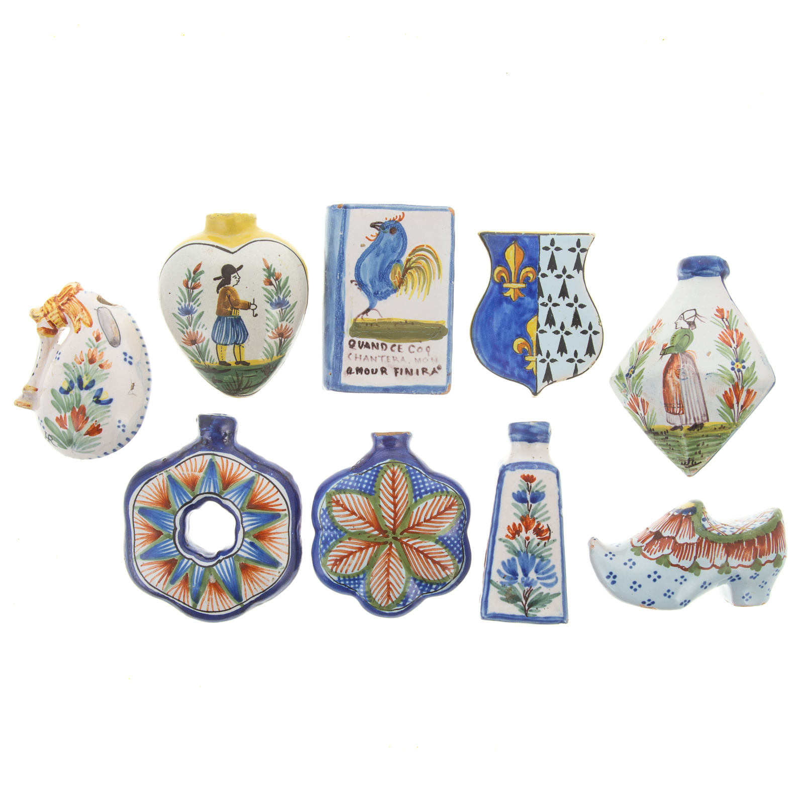 NINE QUIMPER & FRENCH FAIENCE SNUFF