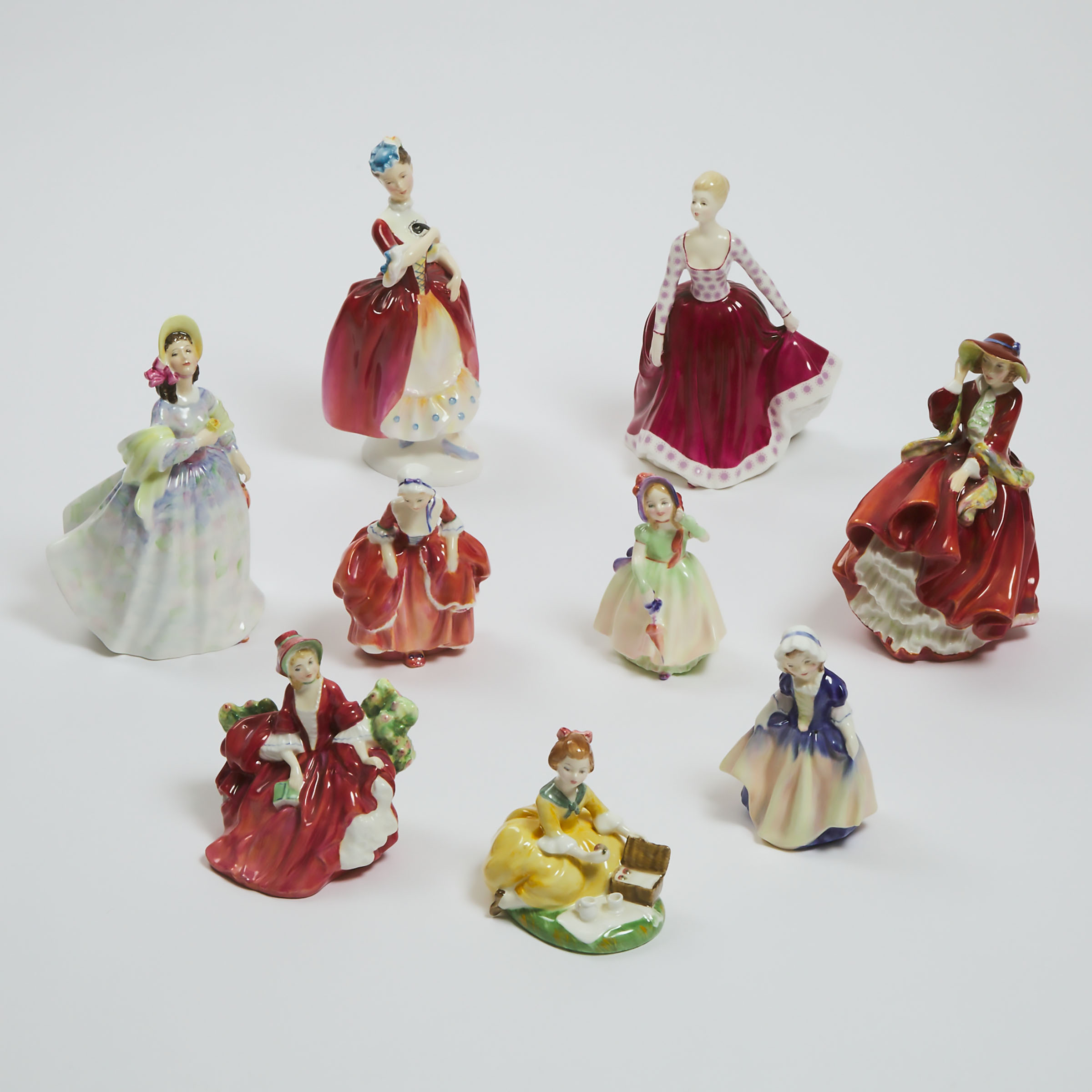 Nine Royal Doulton Figures, 20th