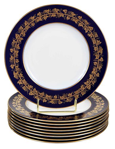 NINE ROYAL WORCESTER COBALT AND
