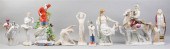 NINE RUSSIAN PORCELAIN FIGURES