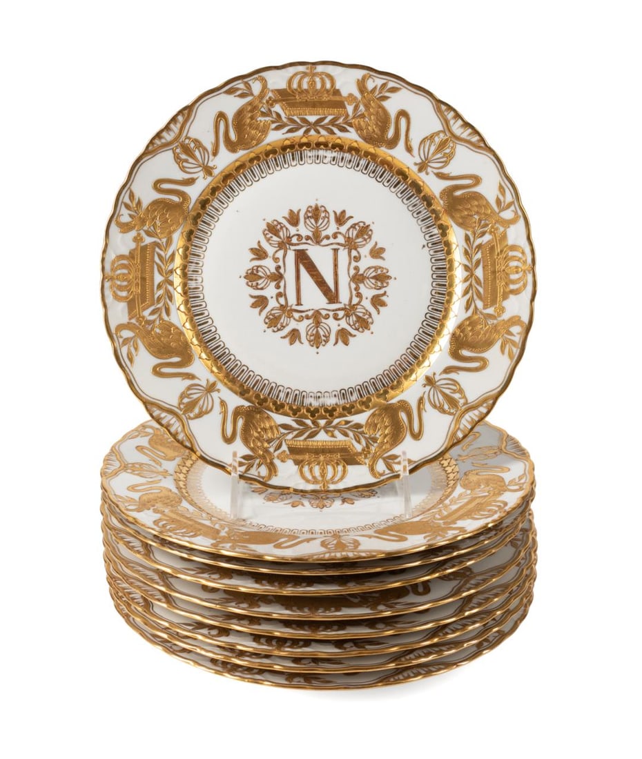 NINE SEVRES STYLE NAPOLEONIC