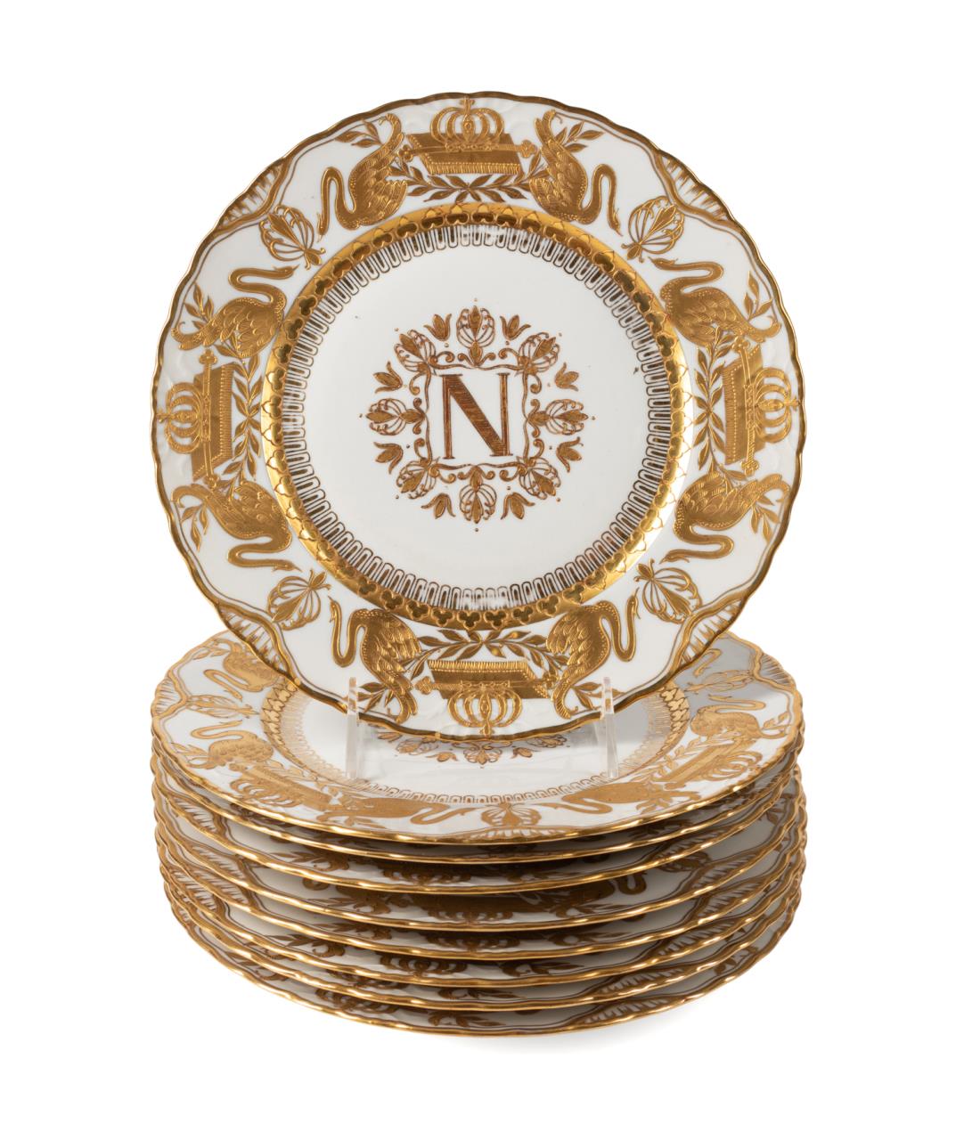 NINE SEVRES STYLE NAPOLEONIC