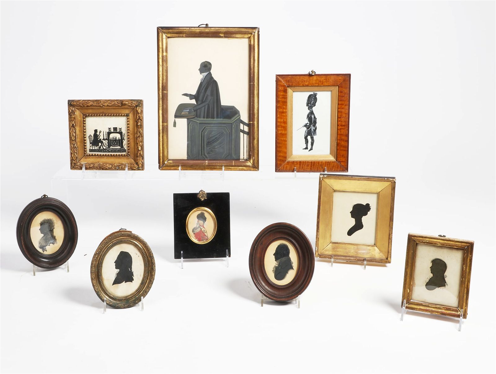 NINE SILHOUETTES OF LADIES AND