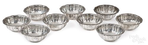 NINE SILVER FINGER BOWLSNine silver