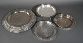 NINE SILVERPLATE GADROON BORDE