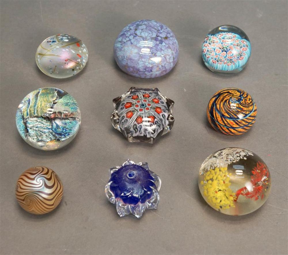 NINE SMALL ART GLASS
