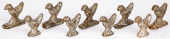 NINE SMALL CAST IRON BIRD SHOO
