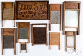 NINE SMALL WASHBOARDS, 19TH AN
