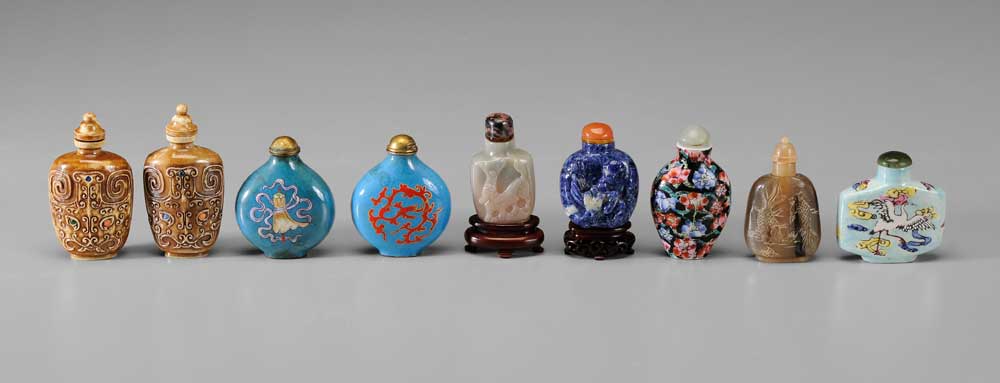 Nine Snuff Bottles Chinese, 20th