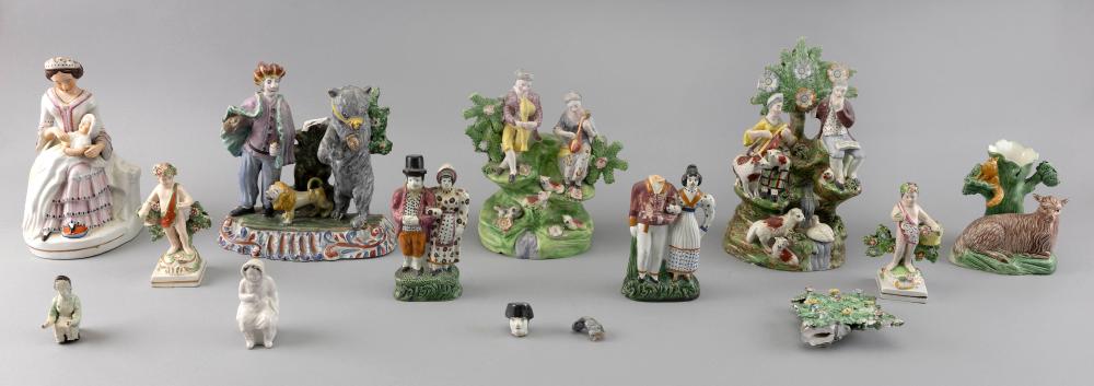 NINE STAFFORDSHIRE FIGURES 19TH