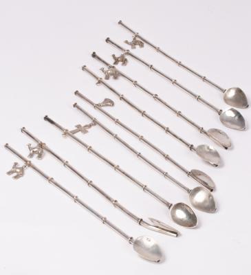 Nine sterling silver iced tea