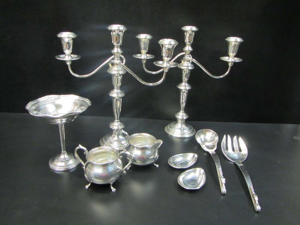 NINE STERLING SILVER TABLEWARE