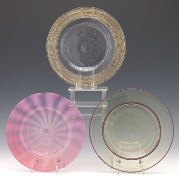 NINE STEUBEN PLATES 8 ¼"