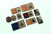 NINE TINTYPES OF SOLDIERS.  Am