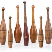 Nine Turned Wood Juggling Pins