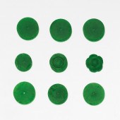 NINE UNMOUNTED APPLE GREEN JAD