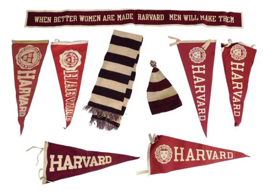 NINE VINTAGE HARVARD PIECES,