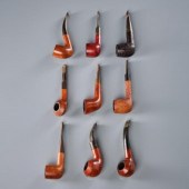 NINE VINTAGE SMOKING PIPES & T