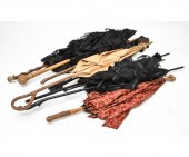 Nine vintage Victorian parasol