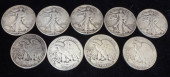NINE WALKING LIBERTY 90% SILVE