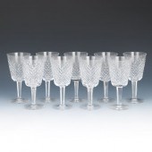 NINE WATERFORD WATER GOBLETS,
