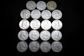 NINETEEN 1954 FRANKLIN HALF DO