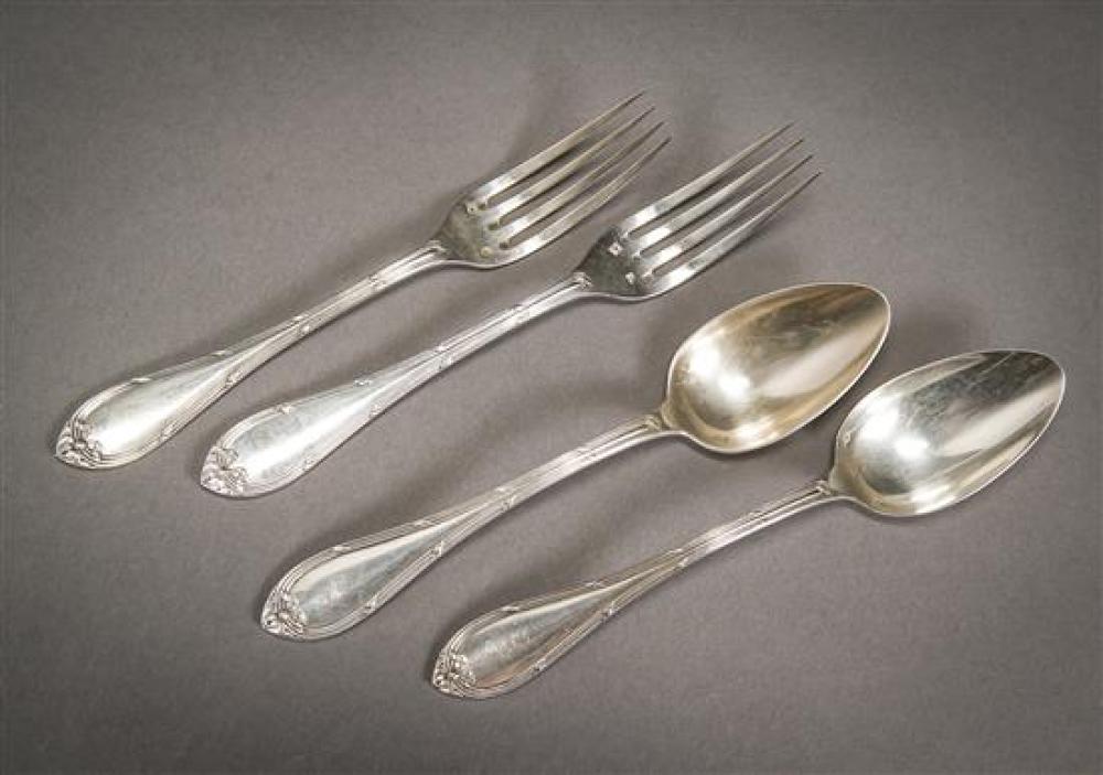 NINETEEN FRENCH SILVER FLAT TABLE