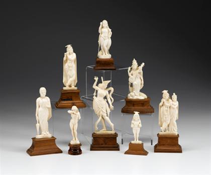 Nineteen Indian elephant ivory
