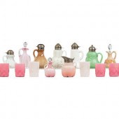 Nineteen Molded Glass Syrups,