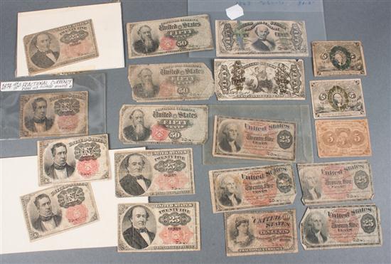Nineteen pieces of United States