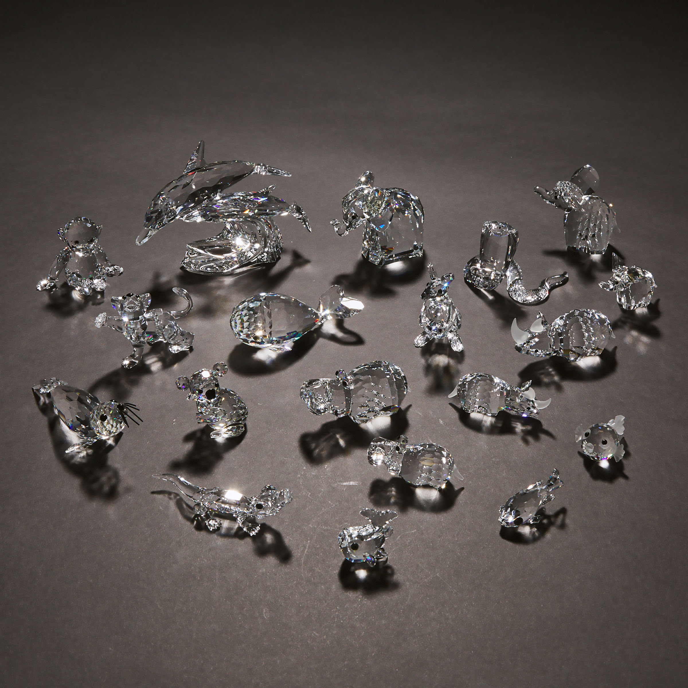Nineteen Swarovski Crystal Animal
