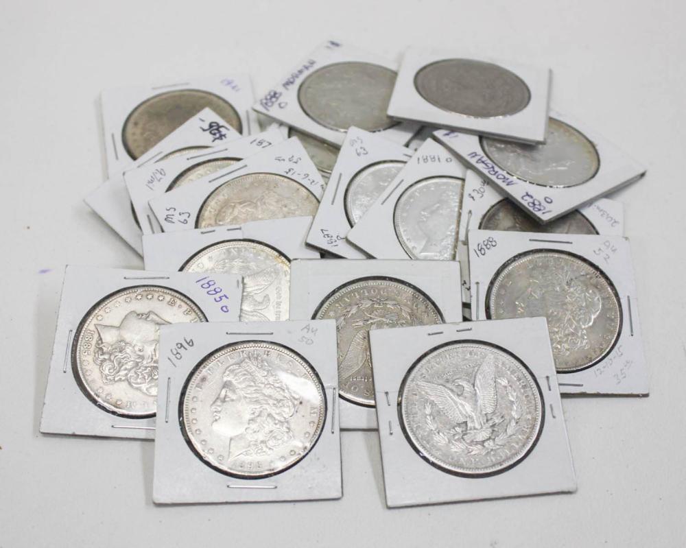 NINETEEN U.S. SILVER MORGAN
