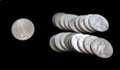 NINETEEN U.S. SILVER PEACE TYP