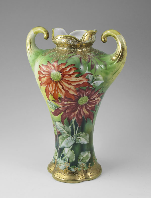 NIPPON HAND PAINTED PORCELAIN VASE: