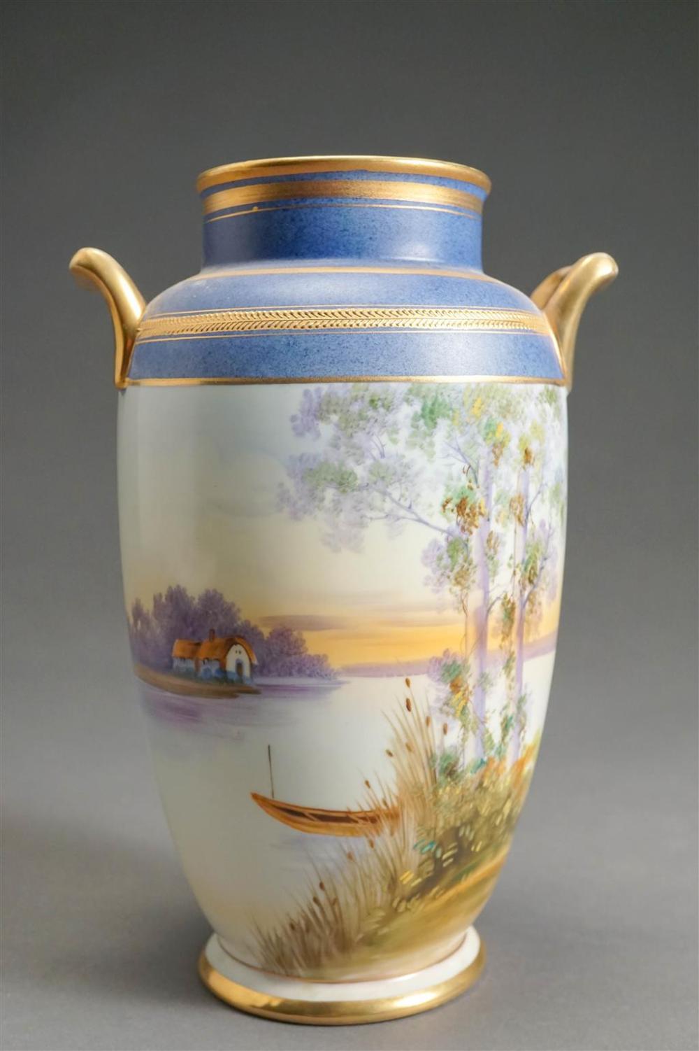 NIPPON HAND-PAINTED PORCELAIN VASE,