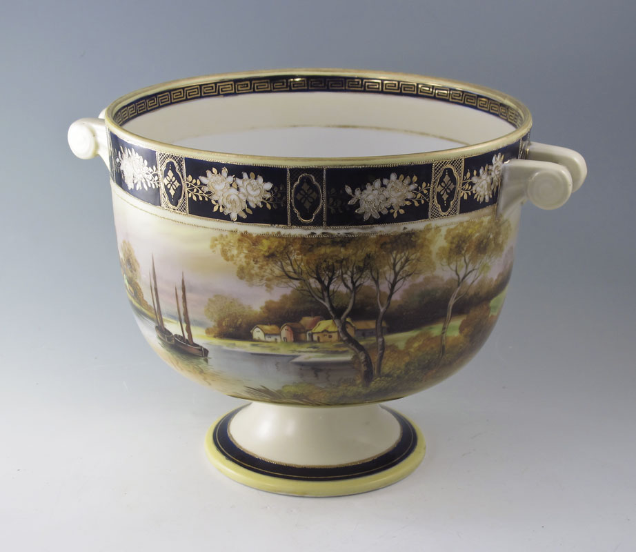 NIPPON HAND PAINTED PUNCH BOWL: